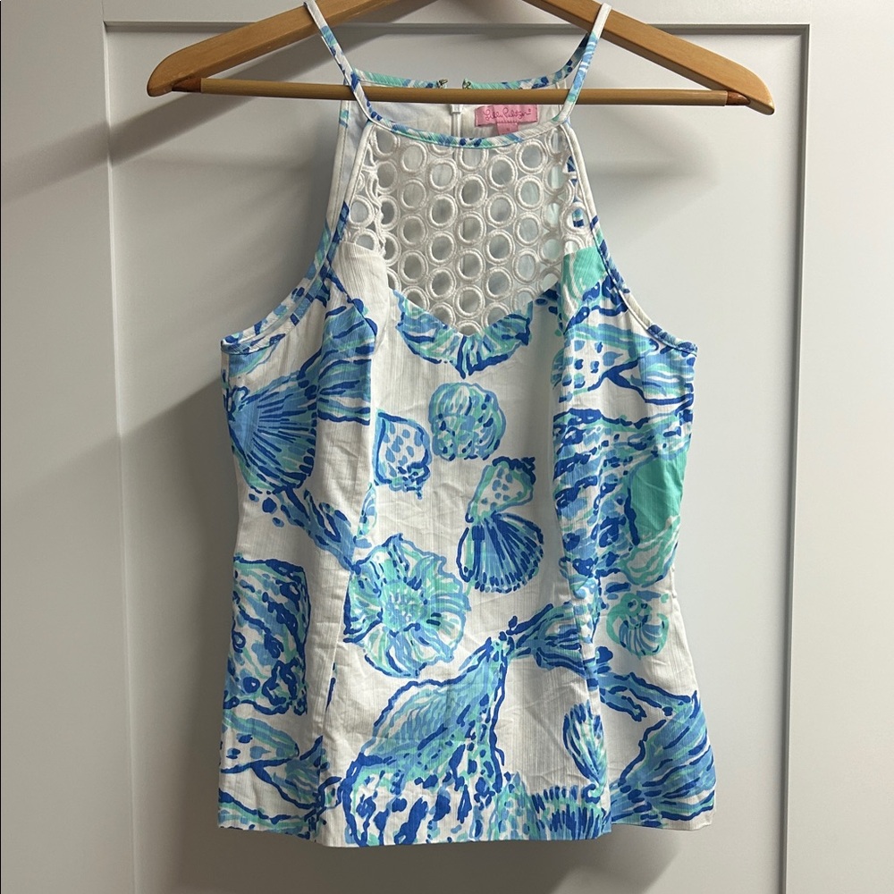 Lilly Pulitzer Larina Halter Top Barefoot Princess Print Size 8